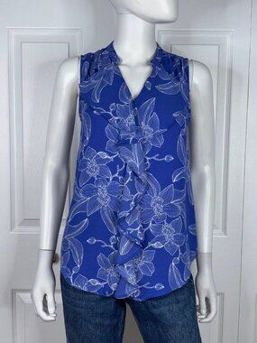 RW&CO women's sleeveless floral summer blouse XS